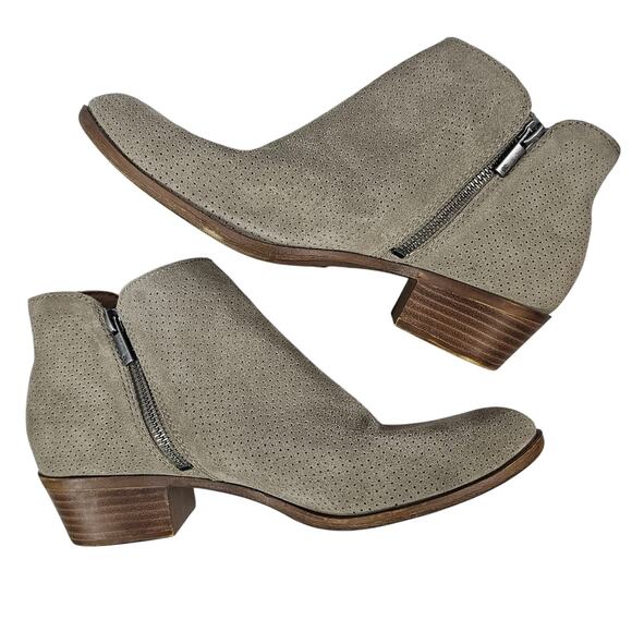 Lucky Brand Bayley2 Beige Perforated Suede Leather Booties Women's Size 9.5 M - Picture 5 of 10